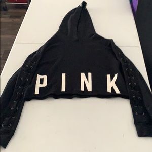 pink cropped hoodie